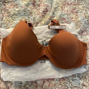 Unworn skims scoop plunge bra in bronze